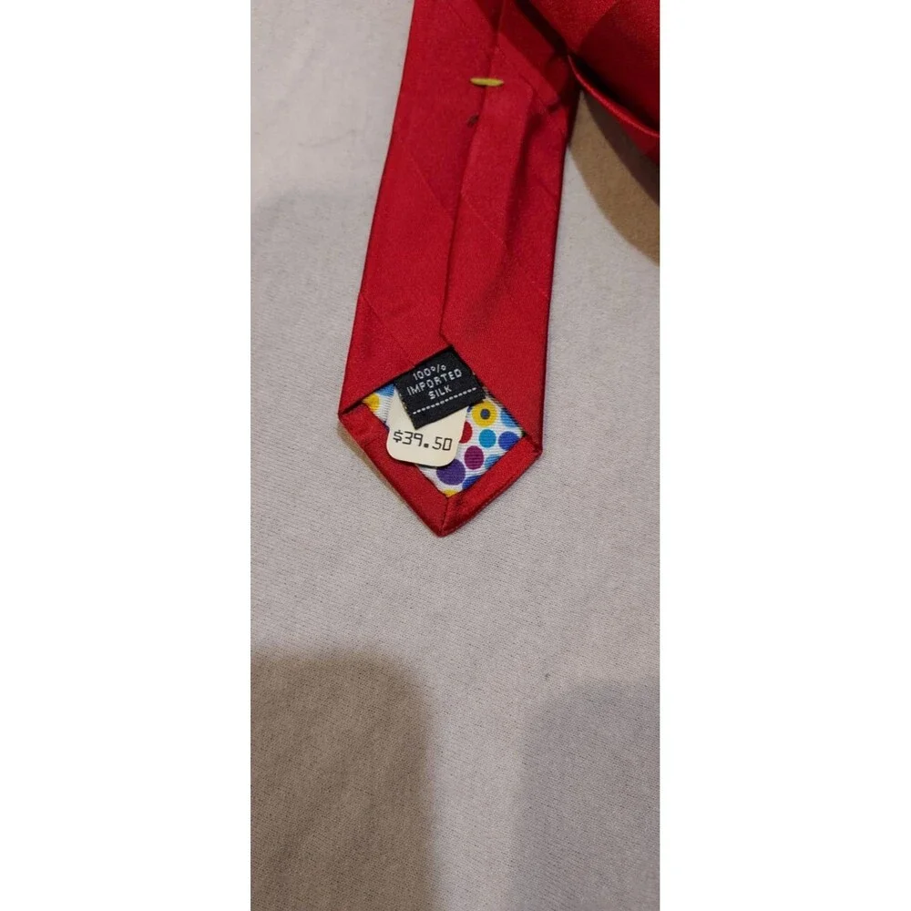 City Of London Silk Necktie Red Striped Tie 57